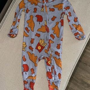 Posh Peanut Blue and Orange Food Print Kids One Piece